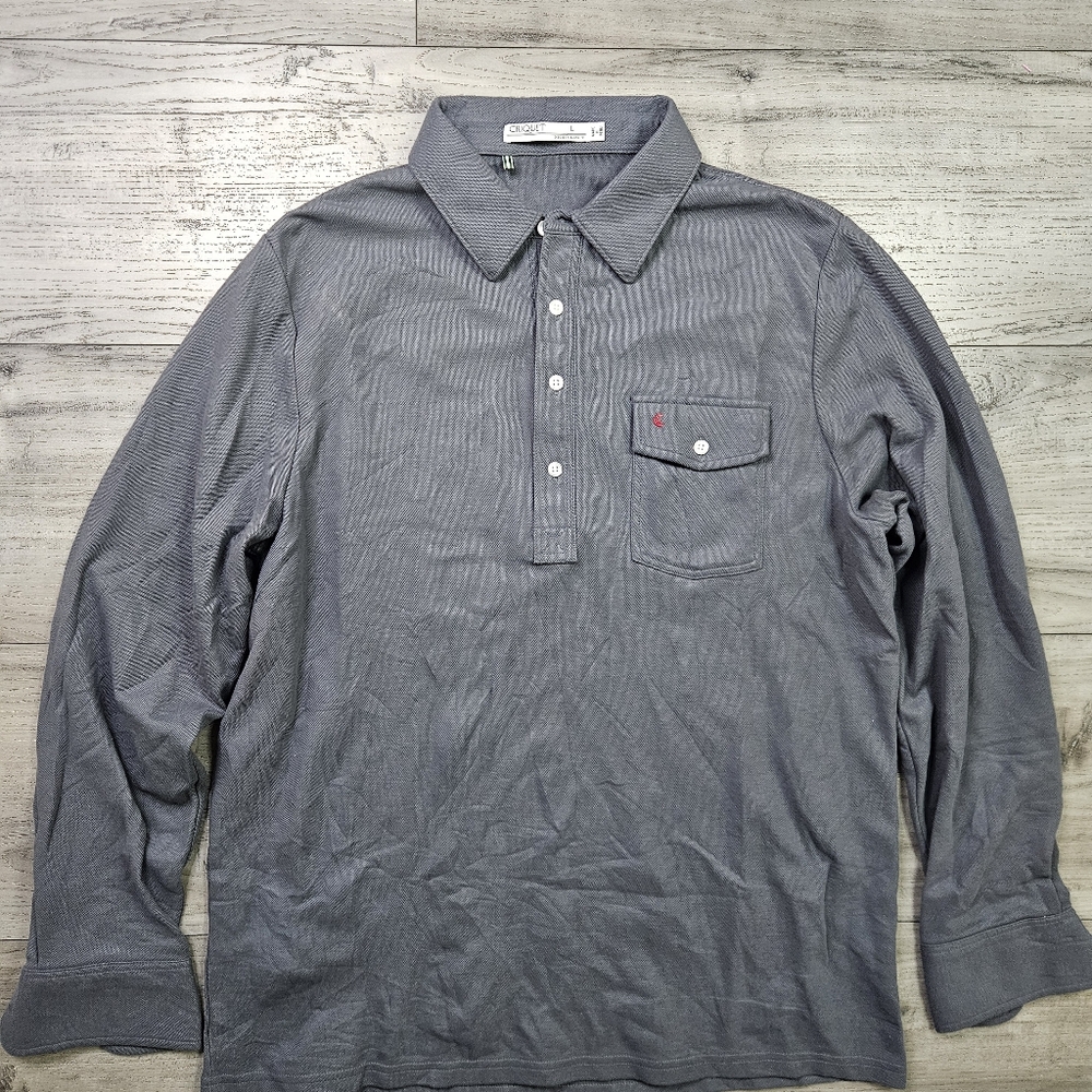 Criquet mens players polo long sleeve size large shirt